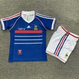 1998 France Home Blue Kids Retro Soccer Jersey
