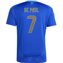 DE PAUL # 7 Argentina Away Blue Fans Soccer Jersey 2024/25 ★★