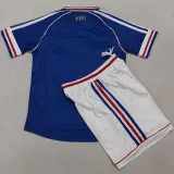 1998 France Home Blue Kids Retro Soccer Jersey