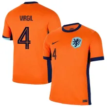 VIRGIL #4 NL Home Orange Fans Soccer Jersey 2024/25 ★★