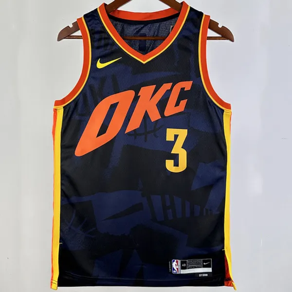 2023/24 KC Thunder GIDDEY #3 Black City Edition NBA Jerseys