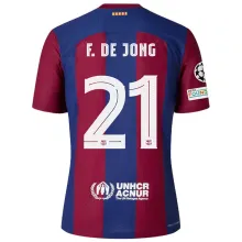 F. DE JONG #21 BA 1:1 Quality Home Fans Jersey 2023/24 (UCL Font 欧冠字体) ★★