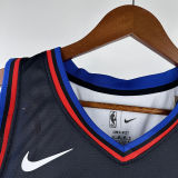 2021 76ers HARDEN #1 Sapphire Blue City Edition NBA Jerseys 热压