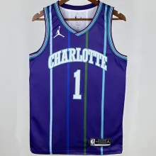 2020 Hornets BALL #1 Purple Retro NBA Jerseys