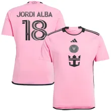 JORDI ALBA #18 Inter Miami Home Pink Fans Soccer Jersey 2024/25 ★★
