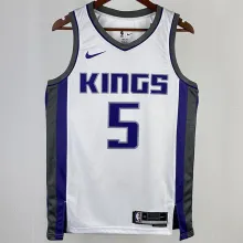 2023/24 Kings FOX #5 White NBA Jerseys 热压