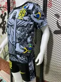 2024/25 Brazil Black Grey Special Edition Kids Soccer Jersey 耶稣灰黑