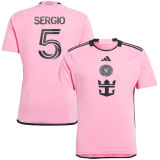SERGIO #5 Inter Miami Home Pink Fans Soccer Jersey 2024/25 ★★