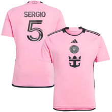 SERGIO #5 Inter Miami Home Pink Fans Soccer Jersey 2024/25 ★★