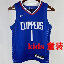Clippers HARDEN #1 Blue Kids NBA Jersey 热压