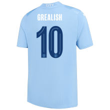 GREALISH #10 Man City 1:1 Home Blue Fans Jersey 2023/24 (UCL Font) ★★