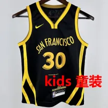 2024/25 Warriors CURRY #30 Black Kids NBA Jersey