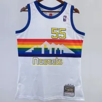 1991/92 Nuggets MUTOMBO #55 White Retro NBA Jerseys 热压