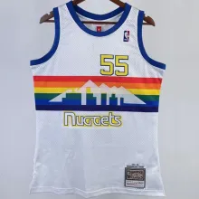 1991/92 Nuggets MUTOMBO #55 White Retro NBA Jerseys 热压