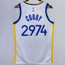 2023/24 Warriors CURRY #2974 White NBA Jerseys