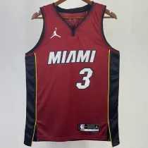 2023/24 Miami Heat WADE #3 Red NBA Jerseys 热压