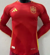 2024/25 Spain Home Red Player Version Long Sleeve Jersey