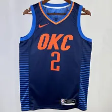 2023/24 KC Thunder GILGEOUS-ALEXANDER #2 Blue Stripe NBA Jerseys