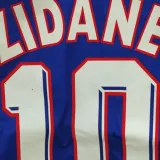ZIDANE #10 France Home Blue Retro Soccer Jersey 1998 (右胸带小字) ★★