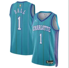 2023/24 Hornets BALL #1 Blue Retro NBA Jerseys 热压
