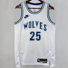 2023/24 Timberwolves ROSE # 25 White Retro NBA Jerseys 热压