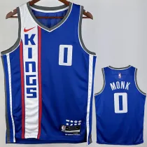 2024 Kings MONK #0 Blue City Edition NBA Jerseys 热压