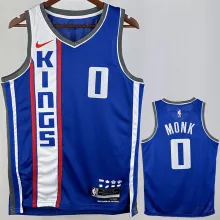 2024 Kings MONK #0 Blue City Edition NBA Jerseys 热压