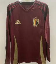 2024/25 Belgium Home Fans Long Sleeve Jersey