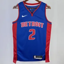 2023/24 Pistons CUNNINGHAM #2 Blue NBA Jerseys 热压
