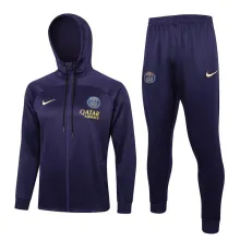2024 PSG Dark Purple Hoody Zipper Jacket Tracksuit
