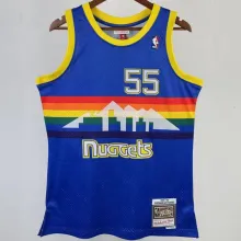1991/92 Nuggets MUTOMBO #55 Blue Retro NBA Jerseys 热压