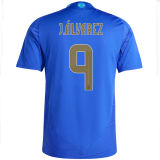 J. Á LVAREZ # 9 Argentina Away Blue Fans Soccer Jersey 2024/25 ★★