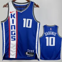 2024 Kings SABONIS #10 Blue City Edition NBA Jerseys 热压