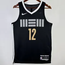 2023/24 Grizzlies Morant #12 Black City Edition NBA Jerseys Hot Pressed