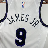 2025 Lakers JAMES JR. #9 White City Edition NBA Jerseys 热压