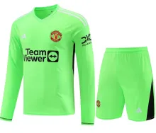 2023/24 M Goalkeeper Green Long Sleeve Soccer Jersey(A Set)