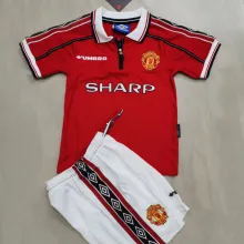 1998/99 M Utd Home Retro Kids Soccer Jersey