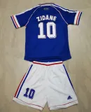 1998 France Home Blue Kids Retro Soccer Jersey