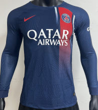 2023/24 PSG Home Blue Player Version Long Sleeve Jersey