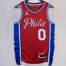 2023/24 76ers MAXEY #0 Red NBA Jerseys 热压
