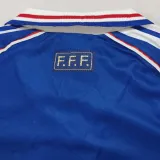 1998 France Home Blue Kids Retro Soccer Jersey
