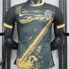 2024/25 Sporting CP Lisbon Third Black Player Version Soccer Jersey 里斯本