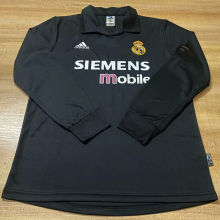 2002/03 RM Away Black Retro Long Sleeve Soccer Jersey