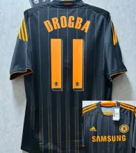 DROGBA #11 CFC Third Black Retro Soccer Jersey 2010/2011 (UCL Font 欧冠字体) ★★