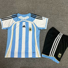 2006 Argentina Home Retro Kids Soccer Jersey