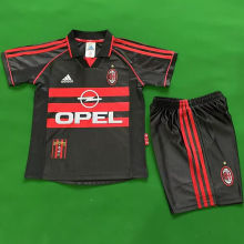 1998/99 AC Milan Third Black Retro Kids Soccer Jersey