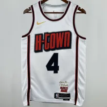 2025 Rockets GREEN #4 White City Edition NBA Jersey