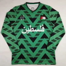 2025 Palestine Retro Style Long Sleeve Soccer Jersey