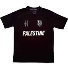 2025 Palestine Black Fans Soccer Jersey 白英文