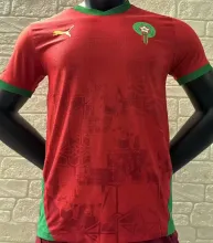 2025 Morocco Home Red Player Version Soccer Jersey